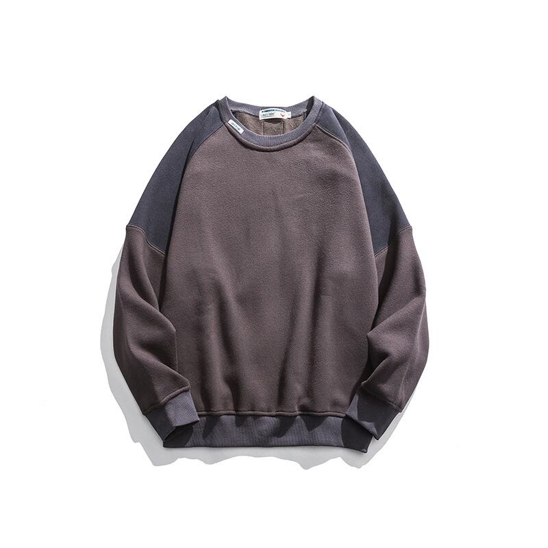 【新作】【送料無料】 Road Vintage Autumn and Winter Loose Plus Fleece Sweater TrendMen特大長袖ラウンドネックプルオーバージャケット-Alibaba ロング オータム 秋物 ウィンター 冬物 Oネック ビンテージ hip6-161163678111856