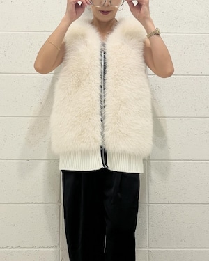 ガレナ galena GALENA  エコファーZIP配色ニットベスト 70042-5103