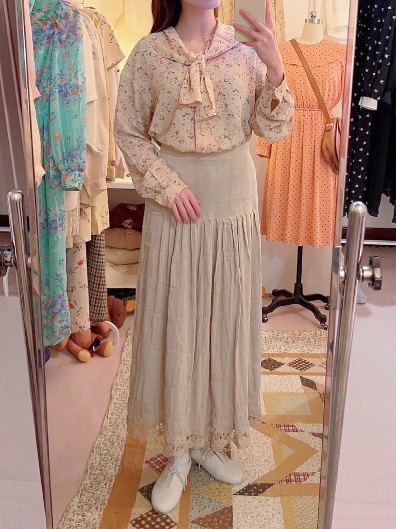 pale pink sailor collar blouse