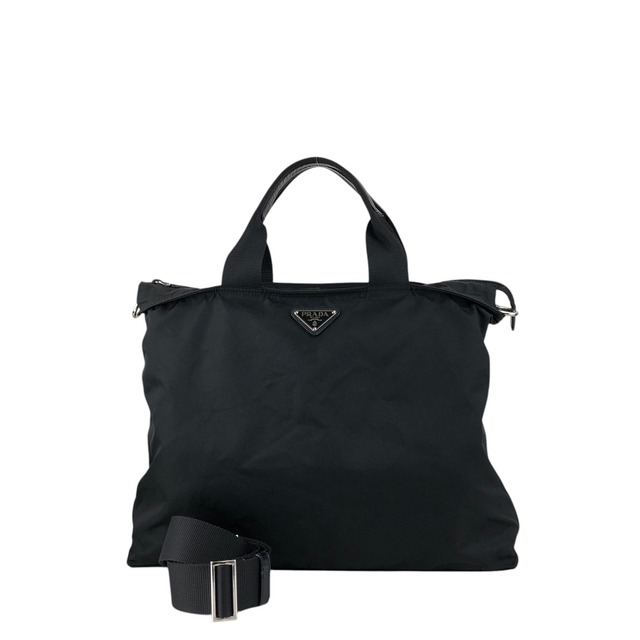 PRADA プラダ ショルダーバッグ ブラック トライアングルロゴ ナイロン 2WAY トートバッグ vintage ヴィンテージ オールド zdgz8g