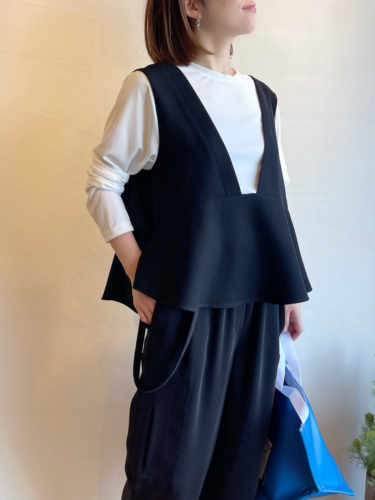 trois / ダブルクロス×スムース レイヤードプルオーバー | anouk