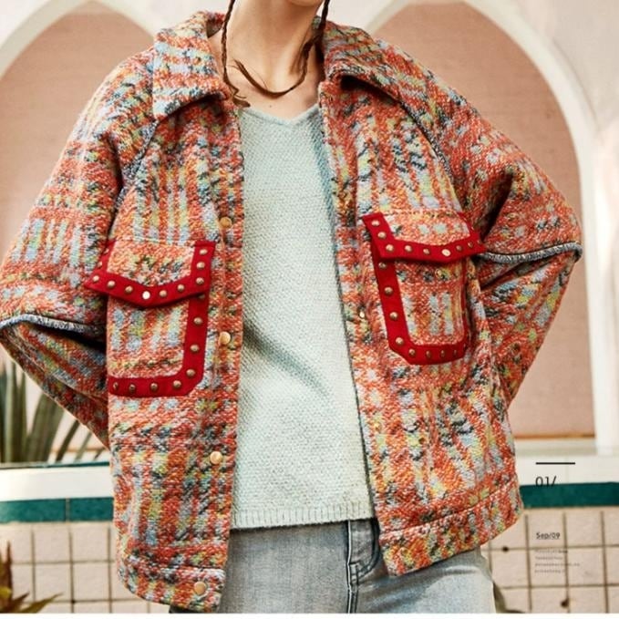 Stud Details Short Wool Jacket*S-999