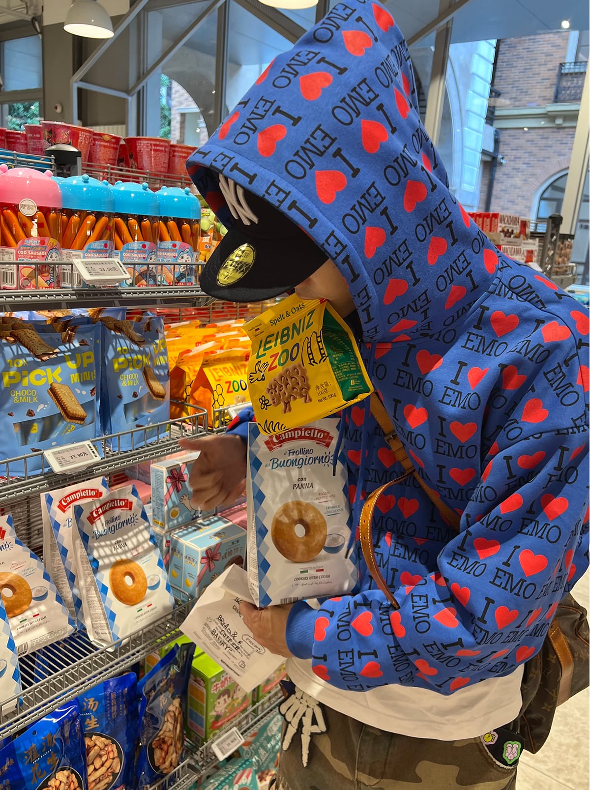 EAHO】I LOVE EMO HOODIE BLUE | P3398STORE