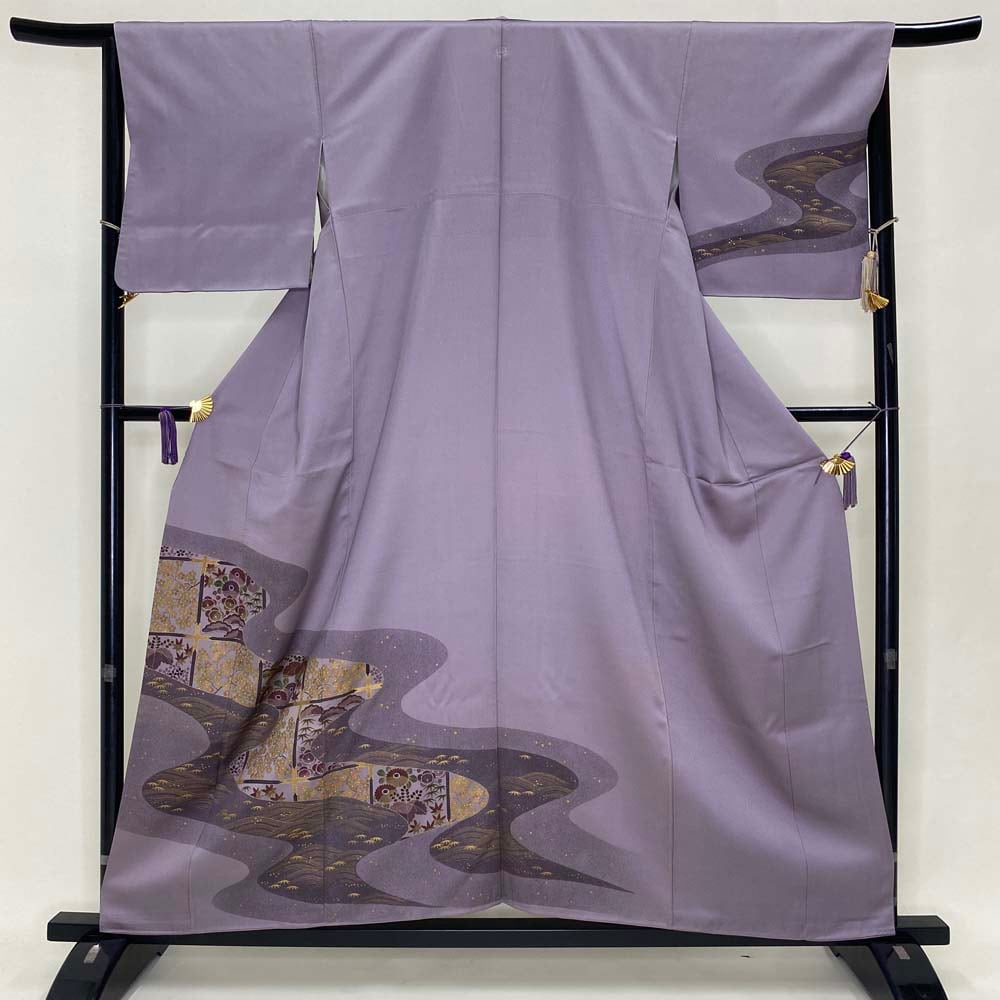 訪問着 中古 紫 古典 裄丈66.5cm 身丈157cm 結婚式 着物 入学式 卒業式