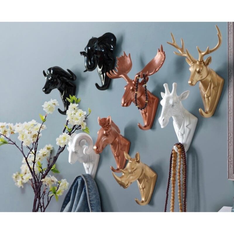 ウォールフック アニマル 壁掛けフック ホワイト 鹿 アニマルモチーフ