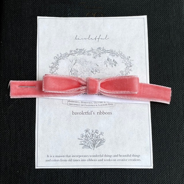 ベルベット リボン／20.コーラルキッチュピンク（幅/約10mm）