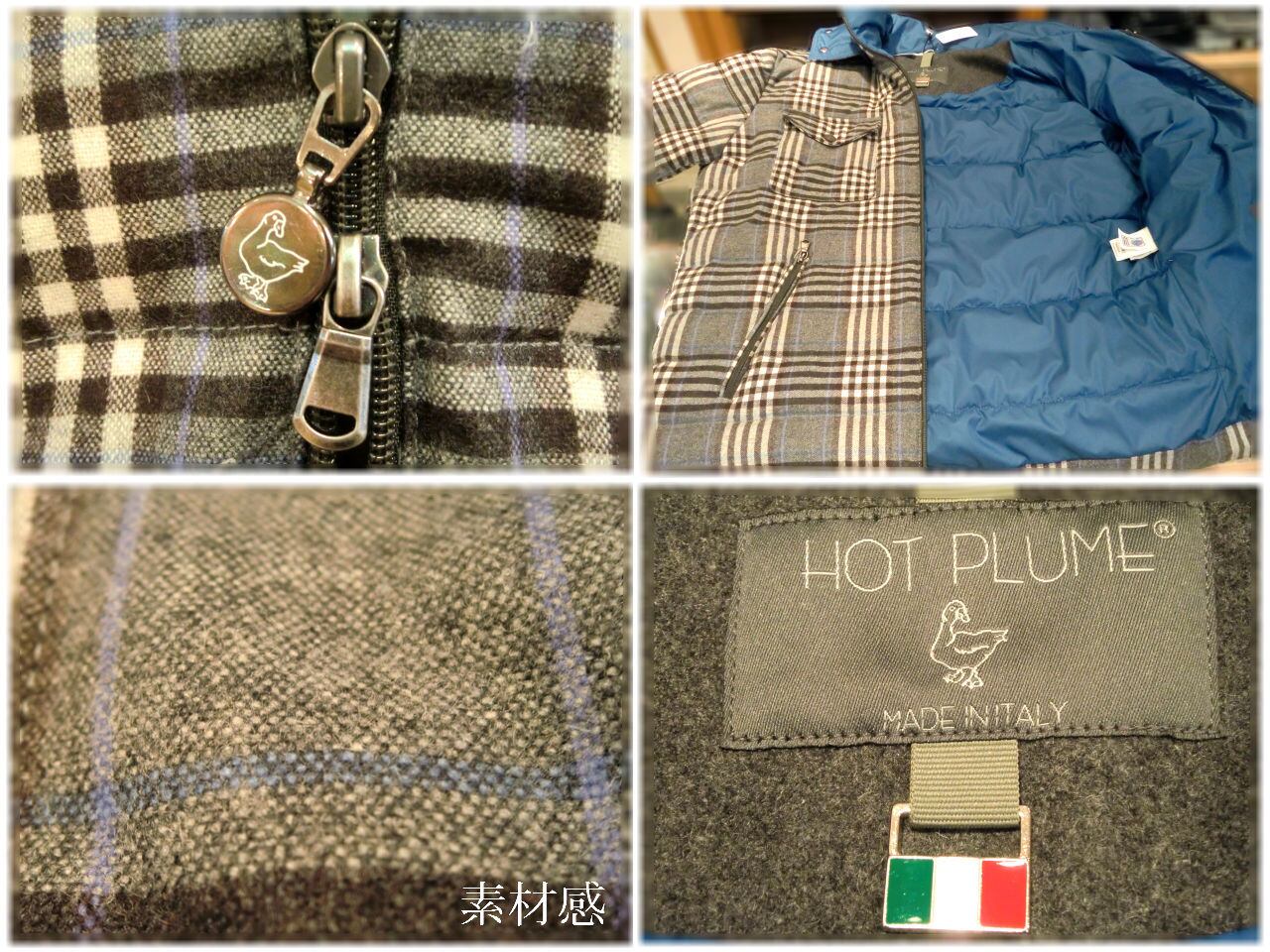 【 HOT PLUME 】 ホットプルム　　　　　　- Italy -　　　　　　　ダウンジャケット　　　　フード脱着式 × ウール混紡 |  Men's　apparel　ADAM powered by BASE