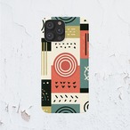 受注生産 iPhoneケース 赤とティールの幾何学護符｜護符アート TALM058A