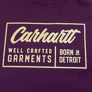 【Carhartt】2XL ビッグシルエット ロゴ プリント  Tシャツ カーハート バーガンディ US古着