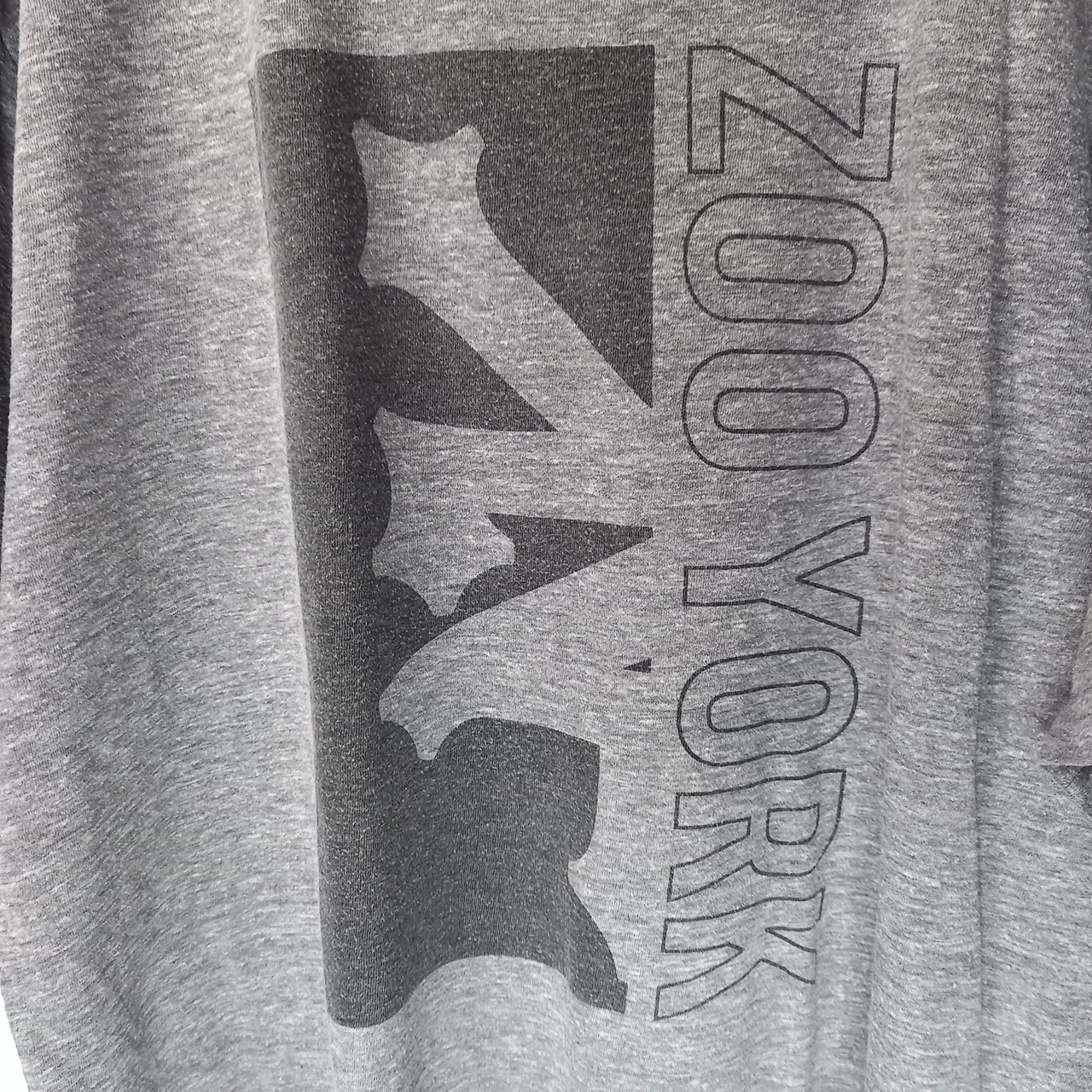 ZOO YORK　クルーネック　プリントTシャツ　半袖　ビッグプリント　グレーL