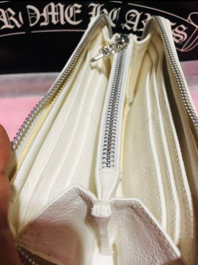 CHROME HEARTS クロムハーツ REC F ZIP フィリグリ レザー ホワイト