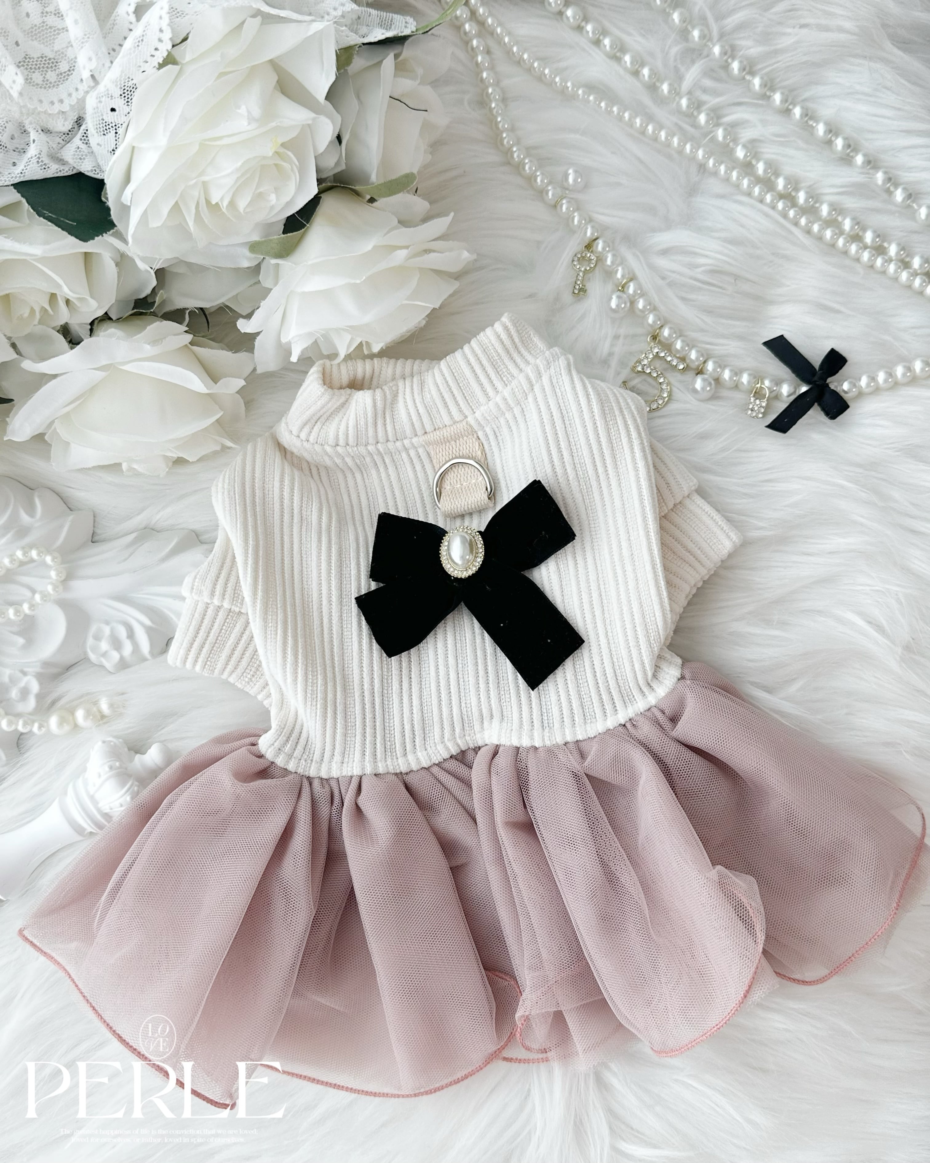 Black ribbon pet dress