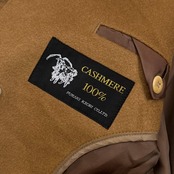 カシミヤ100% Limousine リムジン 比翼 ステンカラーコート M/ベージュ ブラウン メンズ