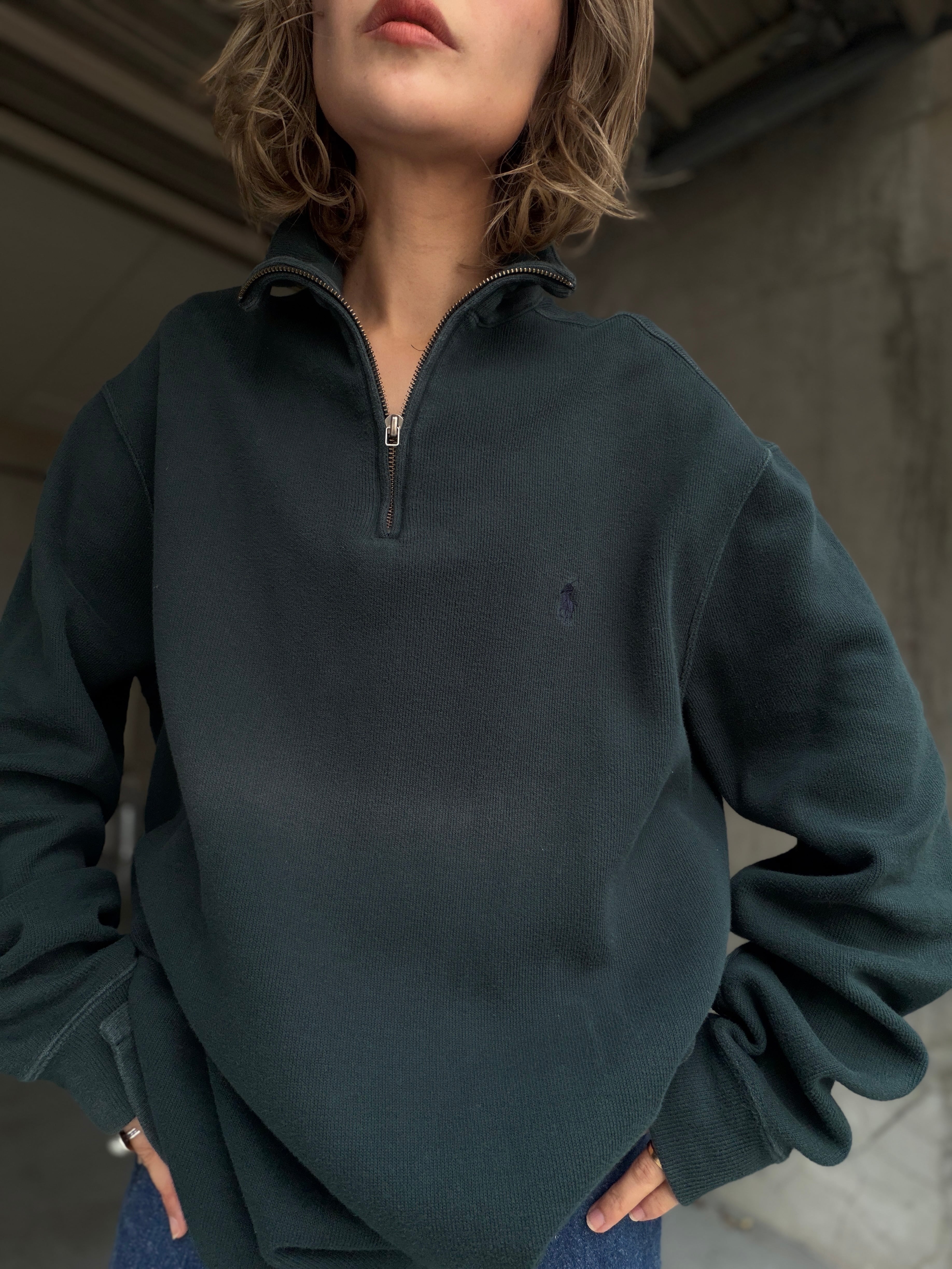 (CS2581)Polo Ralph Lauren half zip cotton knit