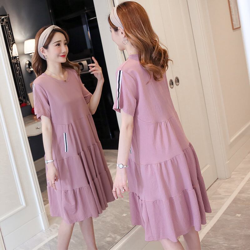 【新作】【送料無料】 マタニティドレス2019夏の新しいシフォンマタニティドレスカジュアルミドル丈ファッションルーズマタニティドレス-アリババ サマー 夏物 expec215341365568