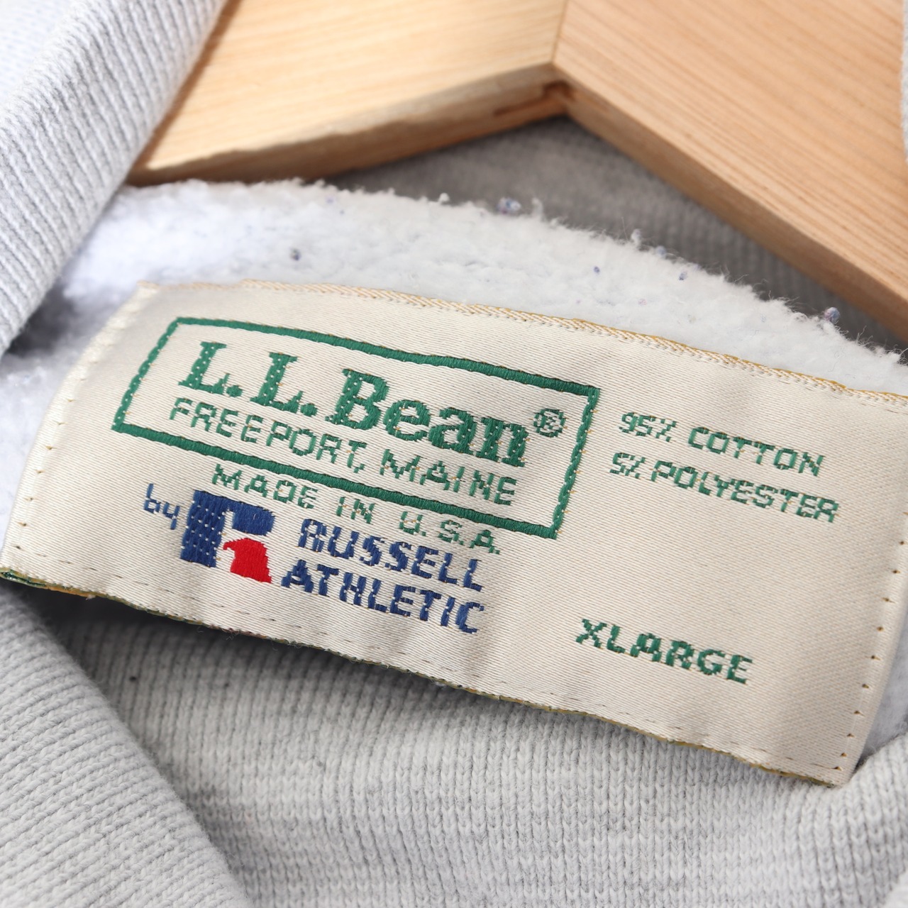 美品 XL モックネック トリコカラー L.L.Bean × Russell USA 80s 90s スウェット ラッセル
