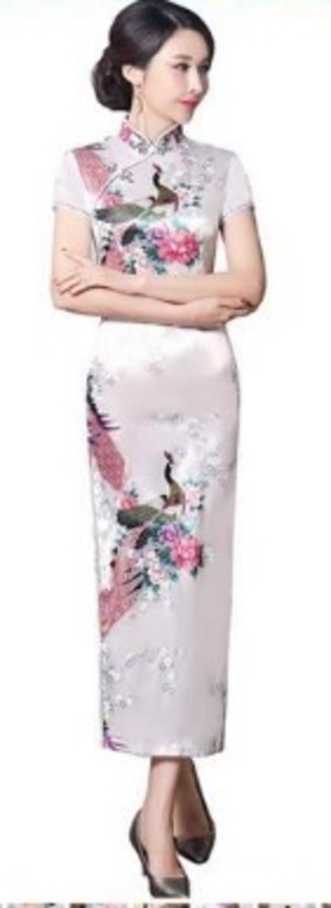 ★送料無料★M(9号)☆花柄ロングチャイナドレス(OPN2120)