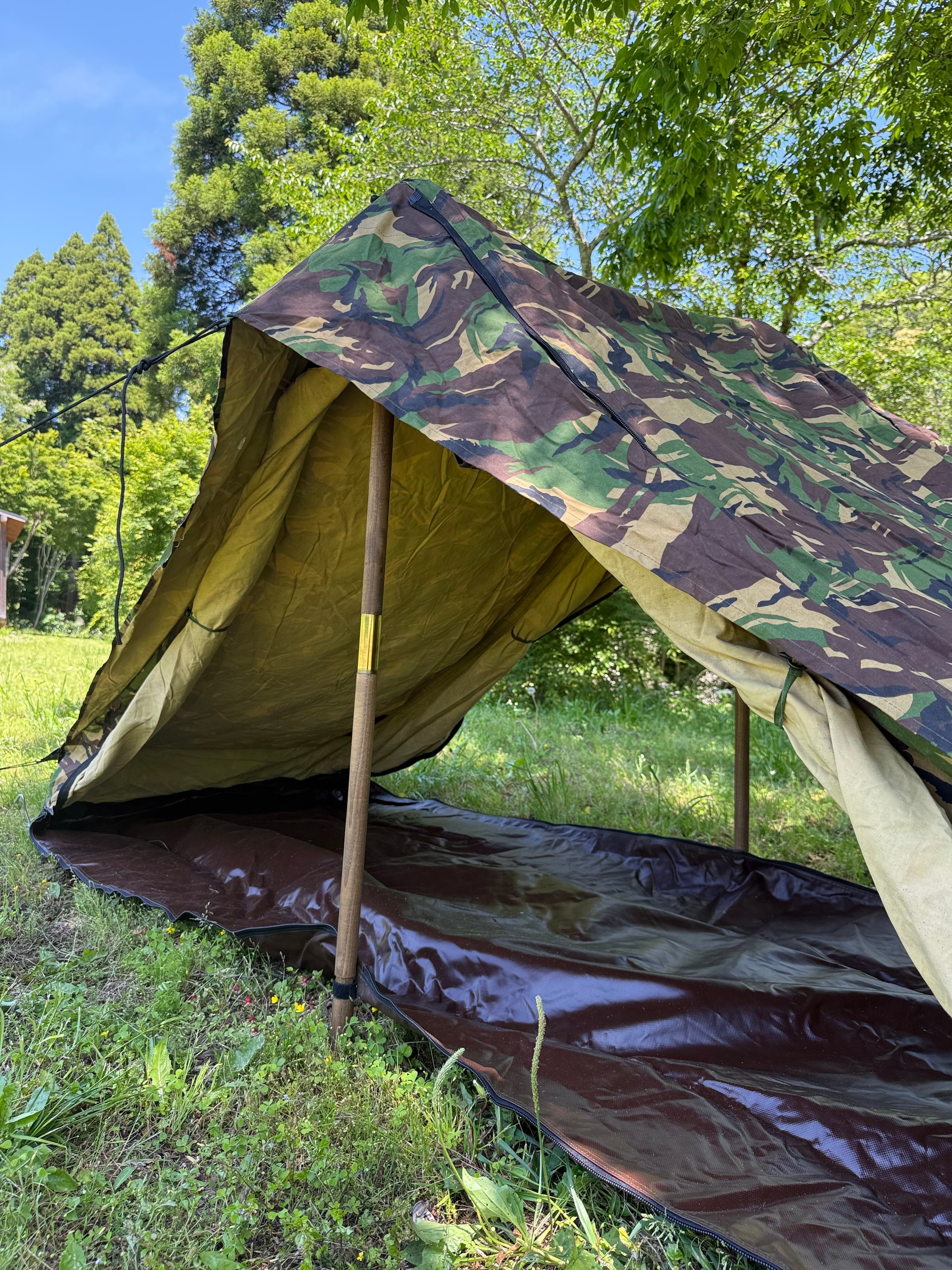オランダ軍幕　ダッチアーミーテント 軍幕シリーズ❗️オランダ軍幕ダッチアーミー専用ウッドポール 2本継ぎ