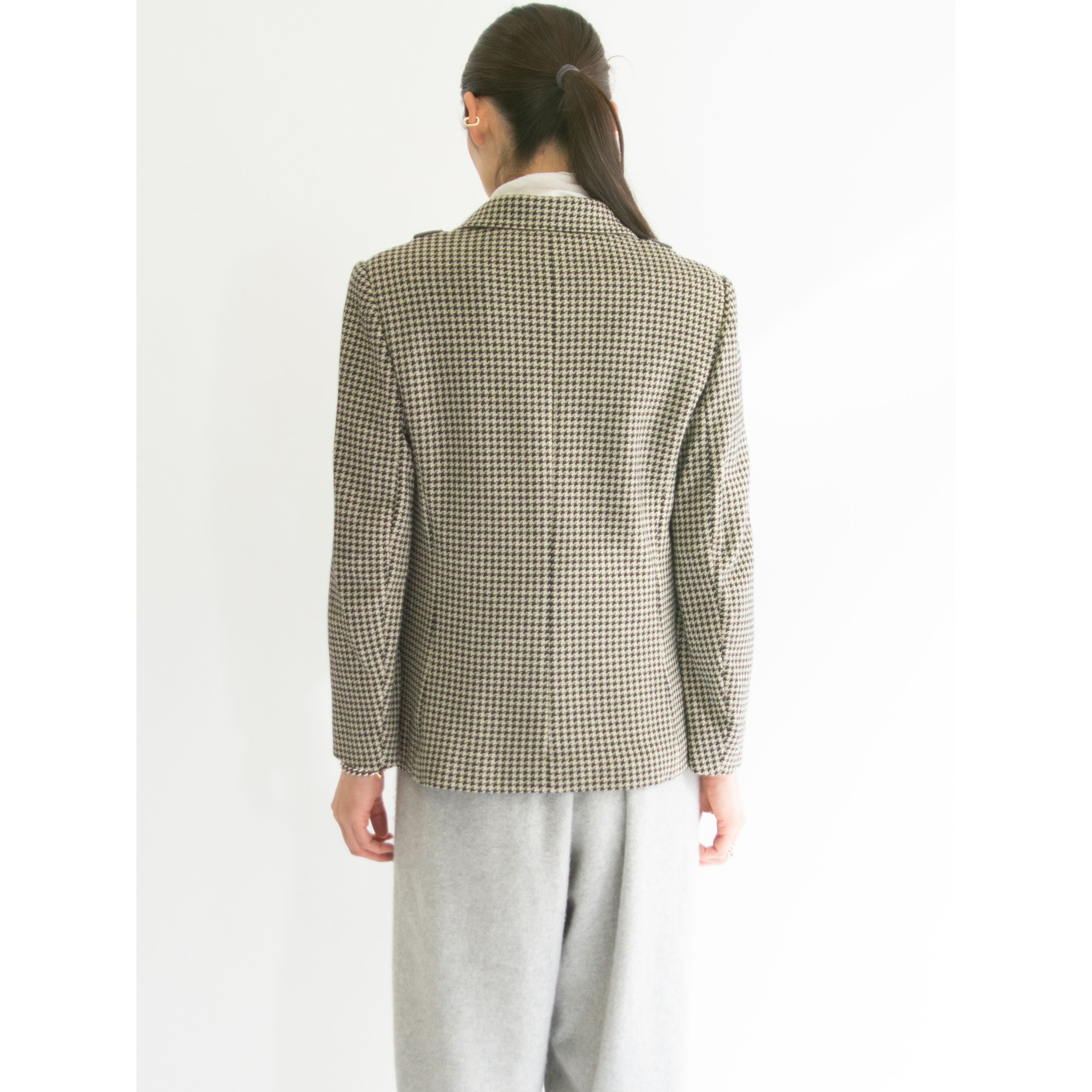 【DESARBRE】Made in France Wool-Polyamide-Polyester-Lapin Jacket（フランス製 ハウンドトゥース柄 ウールジャケット）