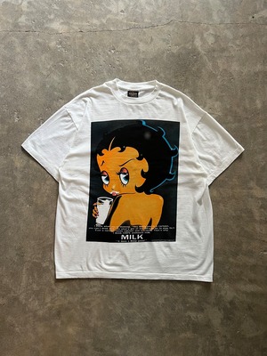 Betty Boop MILKプリント ベティ・ブープ Tシャツ XL ホワイト 白 USA製