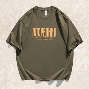 Cyrillic slogan print tee 1395