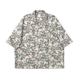 BOTANICAL PRINT H/S SHIRT / ボタニカルプリント半袖シャツ（BLACK）