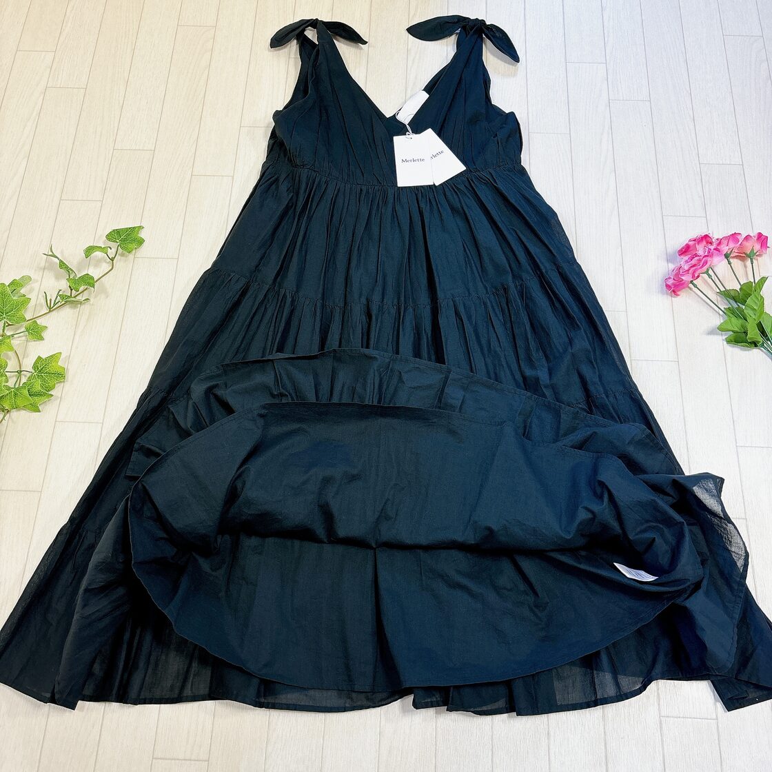 新品 タグ付き Merlette マーレット FLOR ドレス ティアード ロング 