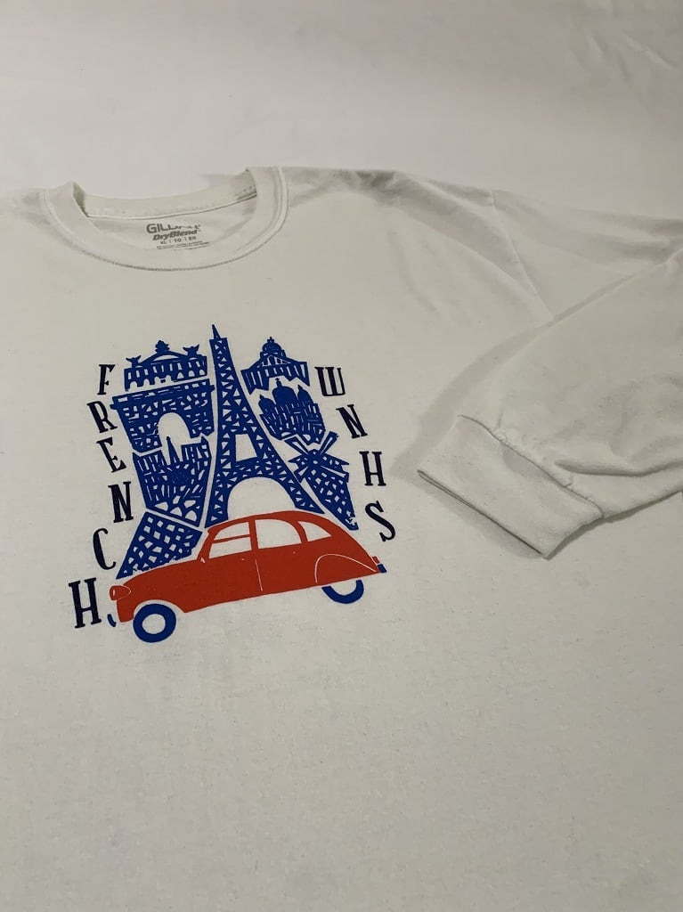 Crew Neck Design Print Long Sleeve T-Shirt