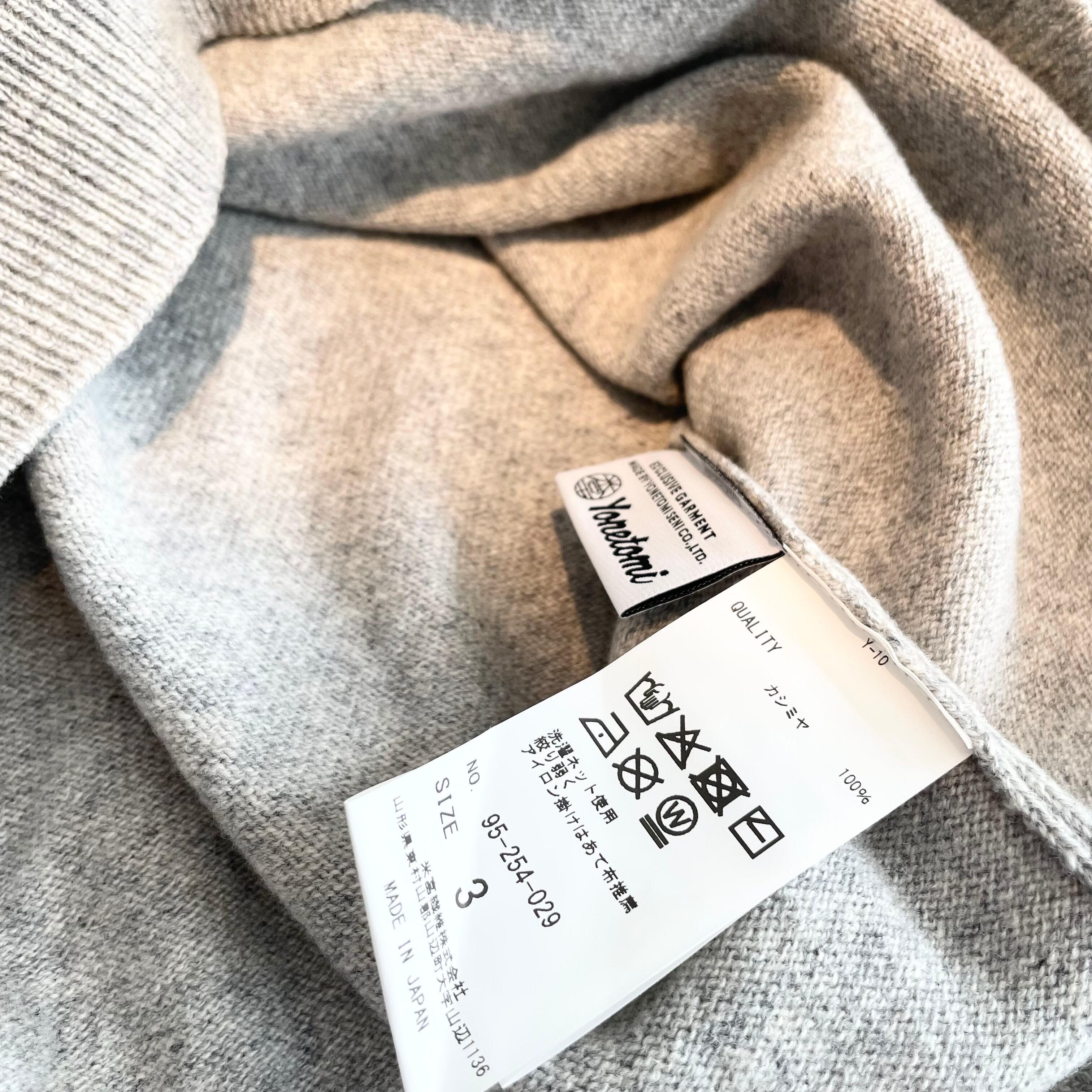 Yonetomi(ヨネトミ) RIGID CASHMERE SWEATER Crew Neck Pullover-Top