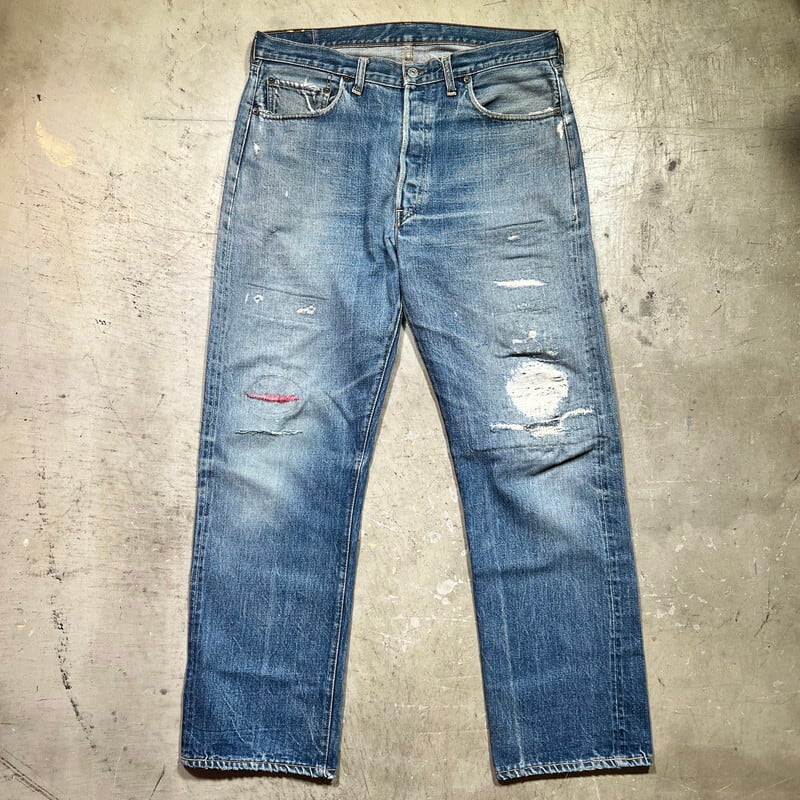 60's 70's LEVI'S リーバイス 501 デニム Big E平行ステッチ 刻印2 セルヴィッジ 足長R リペア ダメージ W35 リペア有  ジャンク USA製 希少 ヴィンテージ BA-2101 RM2520H | agito vintage powered by BASE