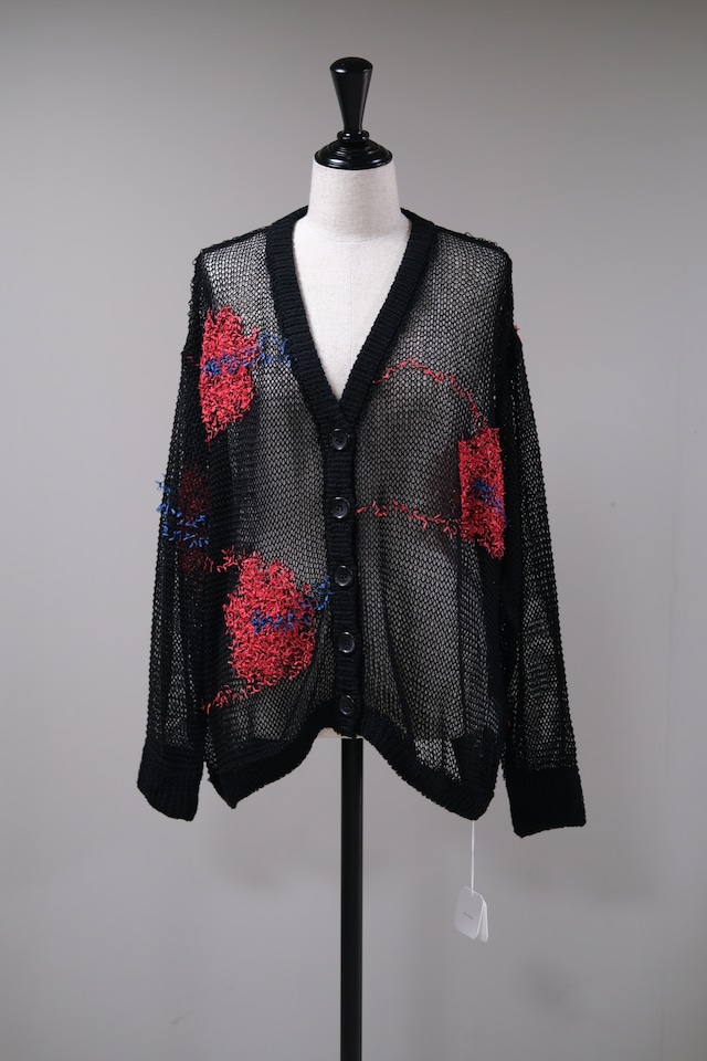 【kota gushiken】Floating Flower Washi Cardigan - black -