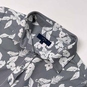 美品 Callaway キャロウェイ 花柄 総柄 半袖 ドライ ポロシャツ サイズ L /レディース/ゴルフ/ネイビー×ホワイト