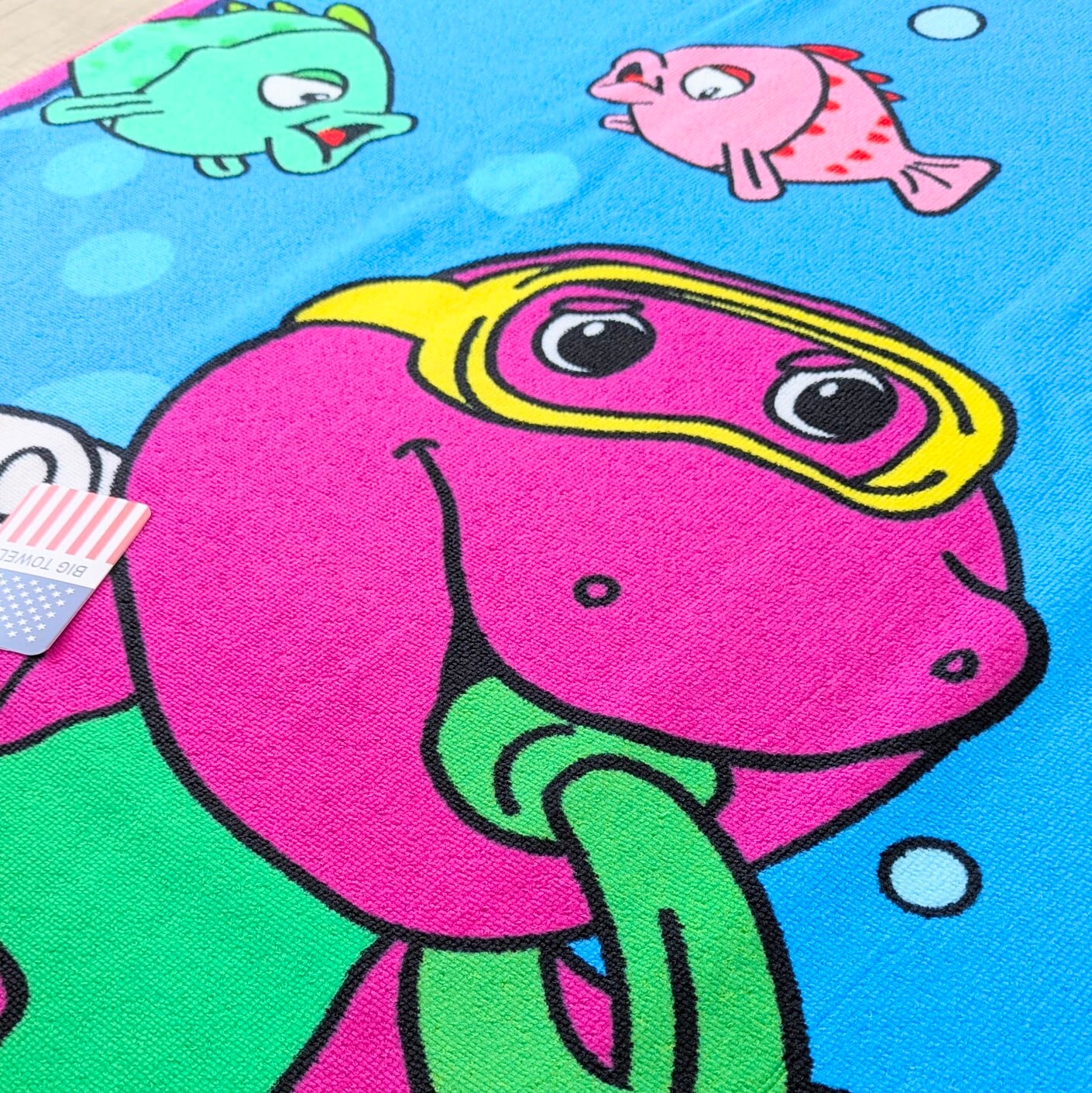 ♧【 Barney & Friends( バーニー&フレンズ ) 】 BIG TOWEL / ビーチタオル / バスタオル 〚アメリカン雑貨 アメトイ〛