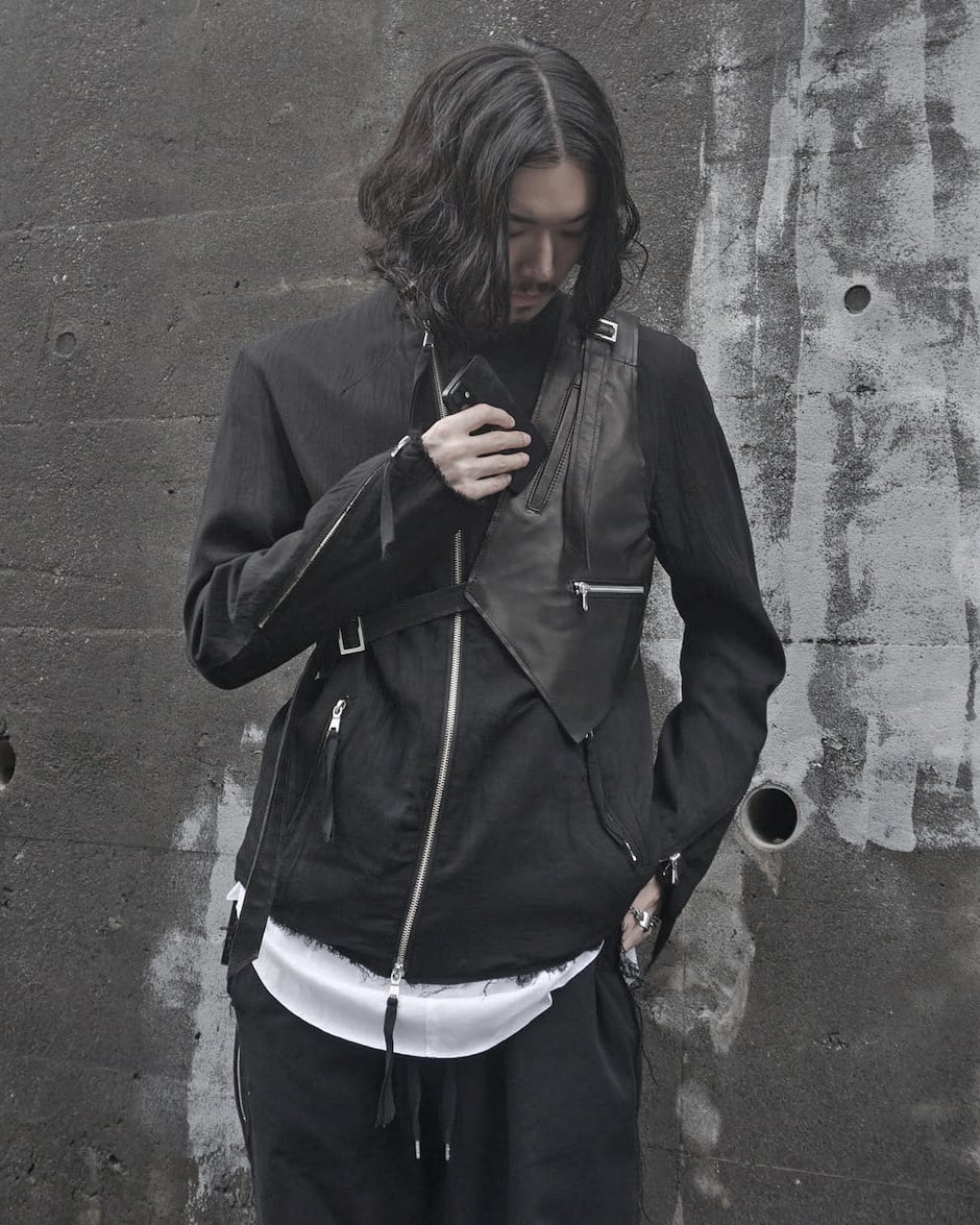 ASKYY / CURVED ZIPPER RIDERS JACKET / BLK | ASKYY TOKYO FLAGSHIP