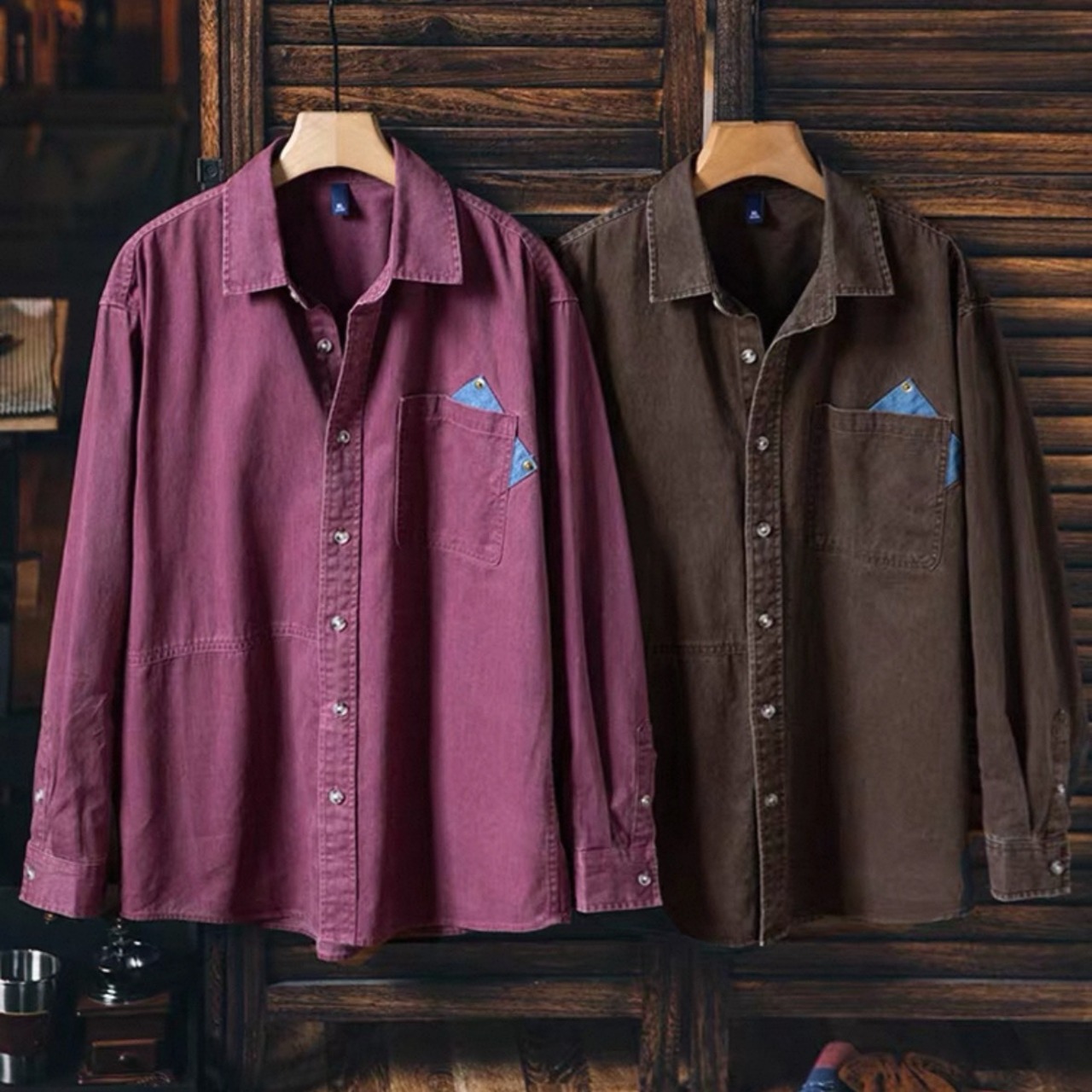 Two-tone patch pocket shirt 1530 - 11
