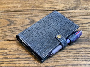 ほぼ日手帳カバー クロコ型押し　ブルー