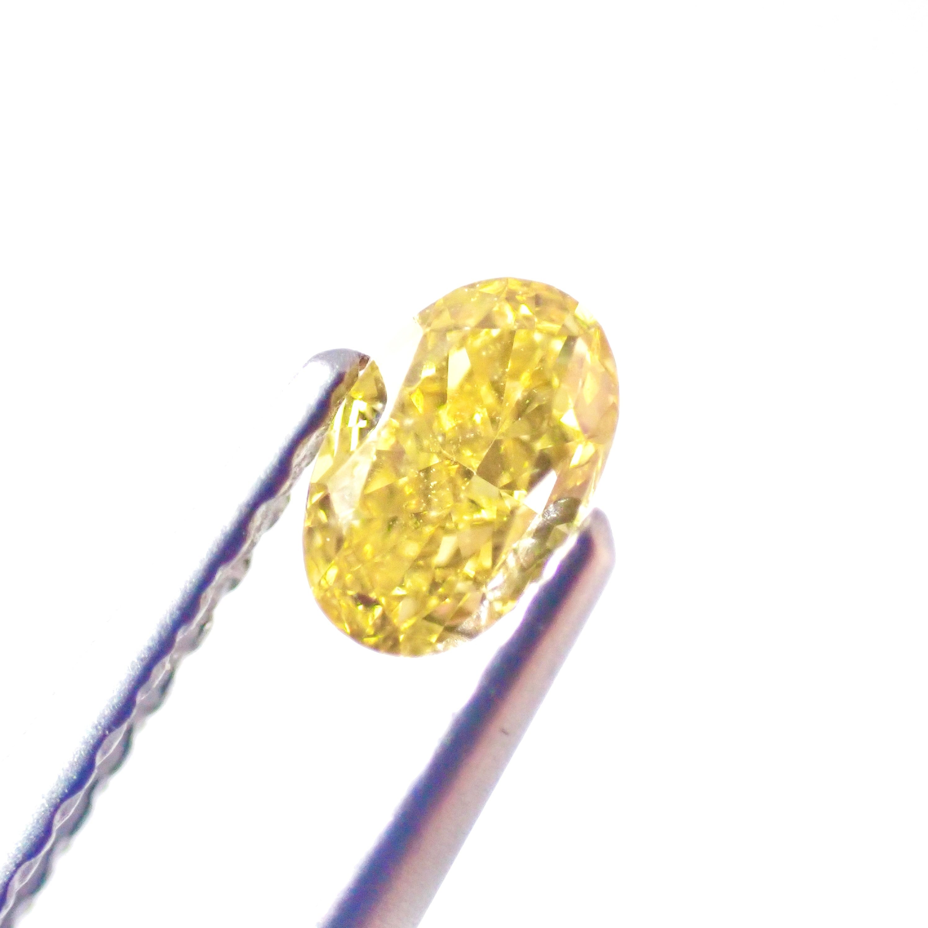 0.373ct  FANCY DEEP YELLOW ダイヤモンド ファンシー