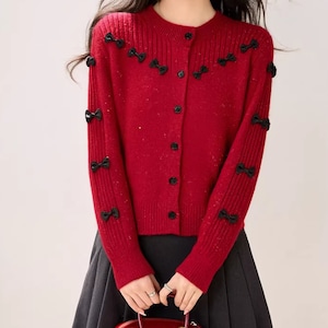 2色/ランダムリボンニットカーデ ・10099 2色/ランダムリボンニットカーデ ・10099