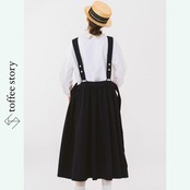 紺の余白と静かな物語サロペット 《W0194》