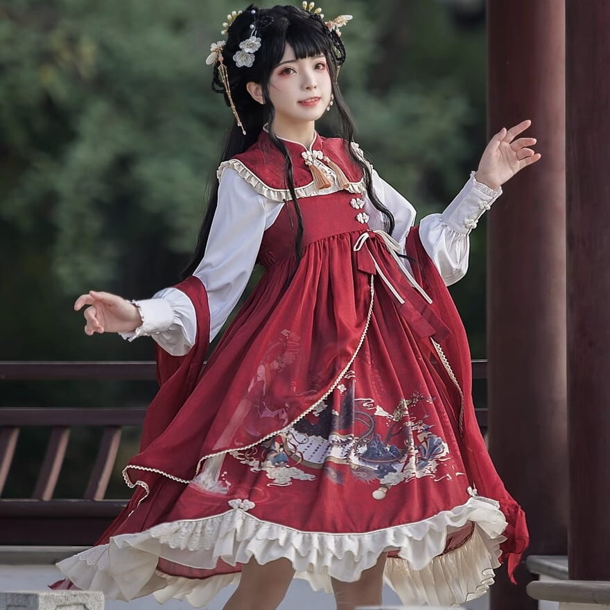 サブカル 服 地雷系 通販 チャイナ服 セットアップ ブラウス JSK