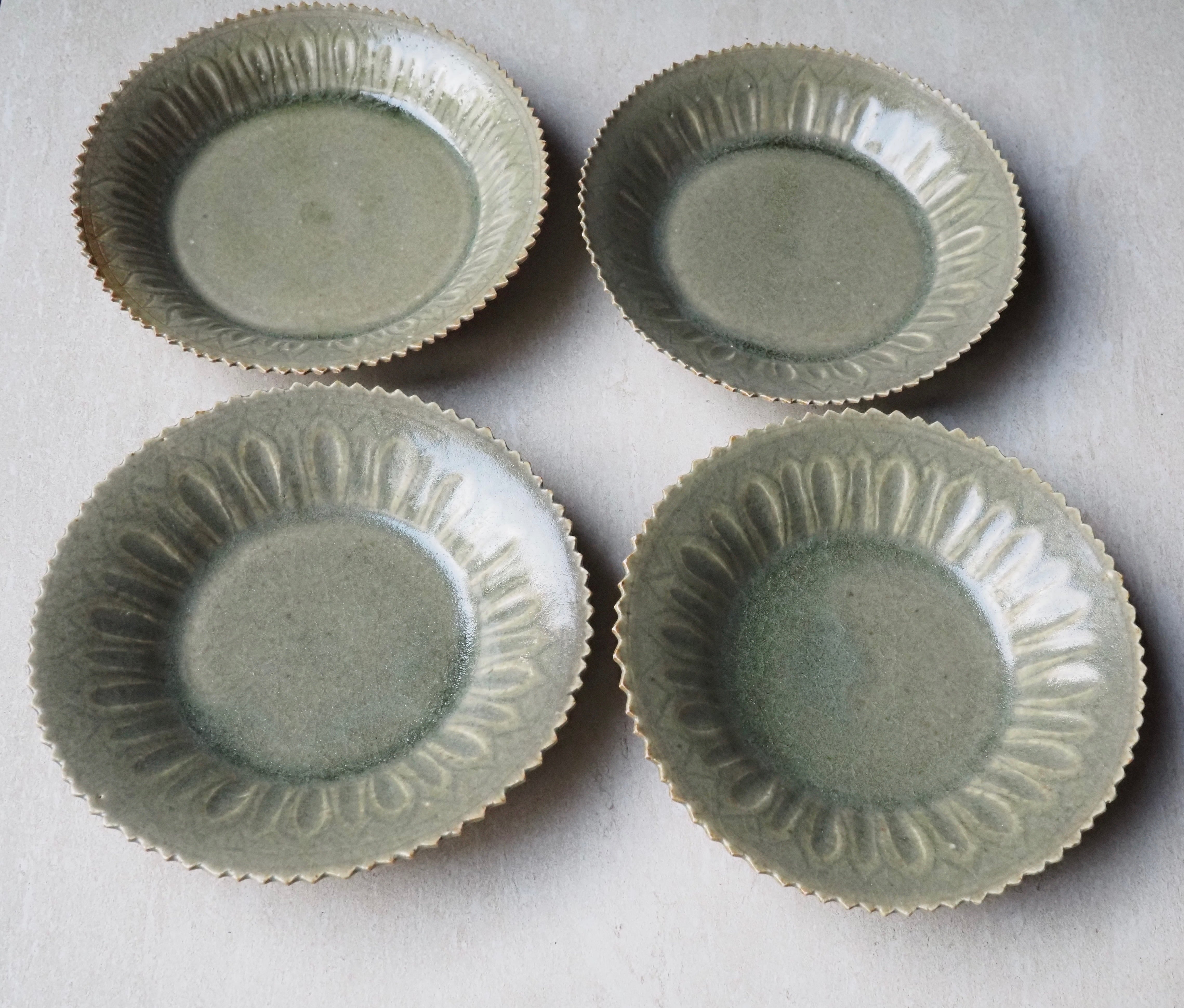 田中 大喜／緑淡釉 蓮弁文5寸皿 | ならまちミレー