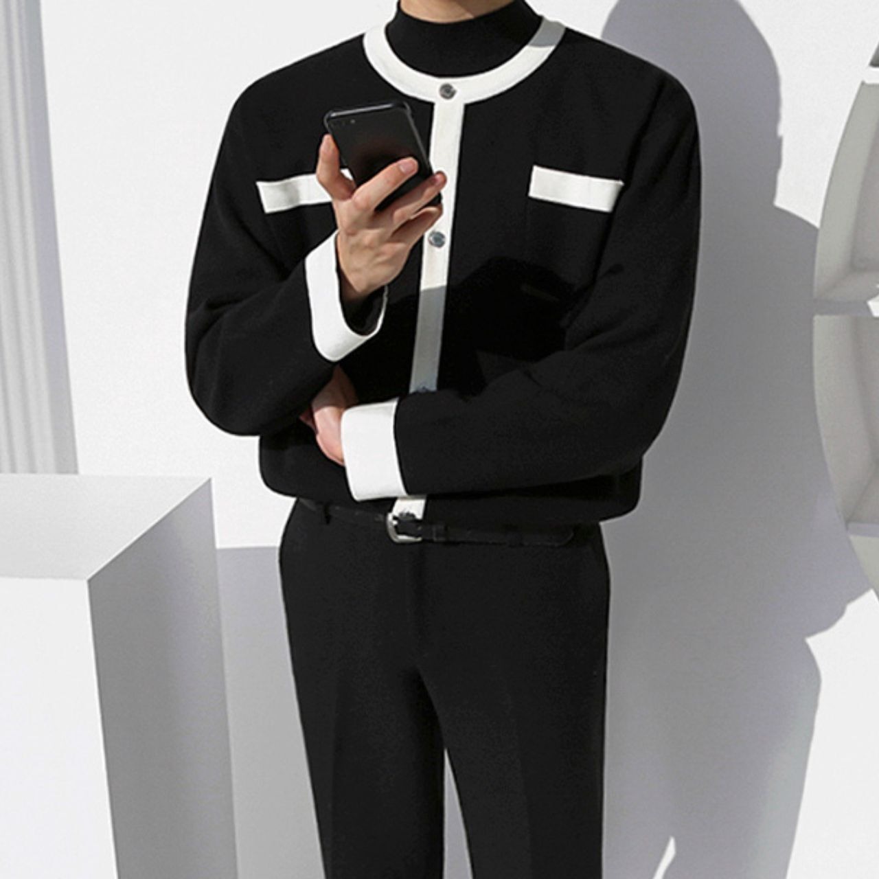 ノーカラーパイピングスウェット　MT0080402