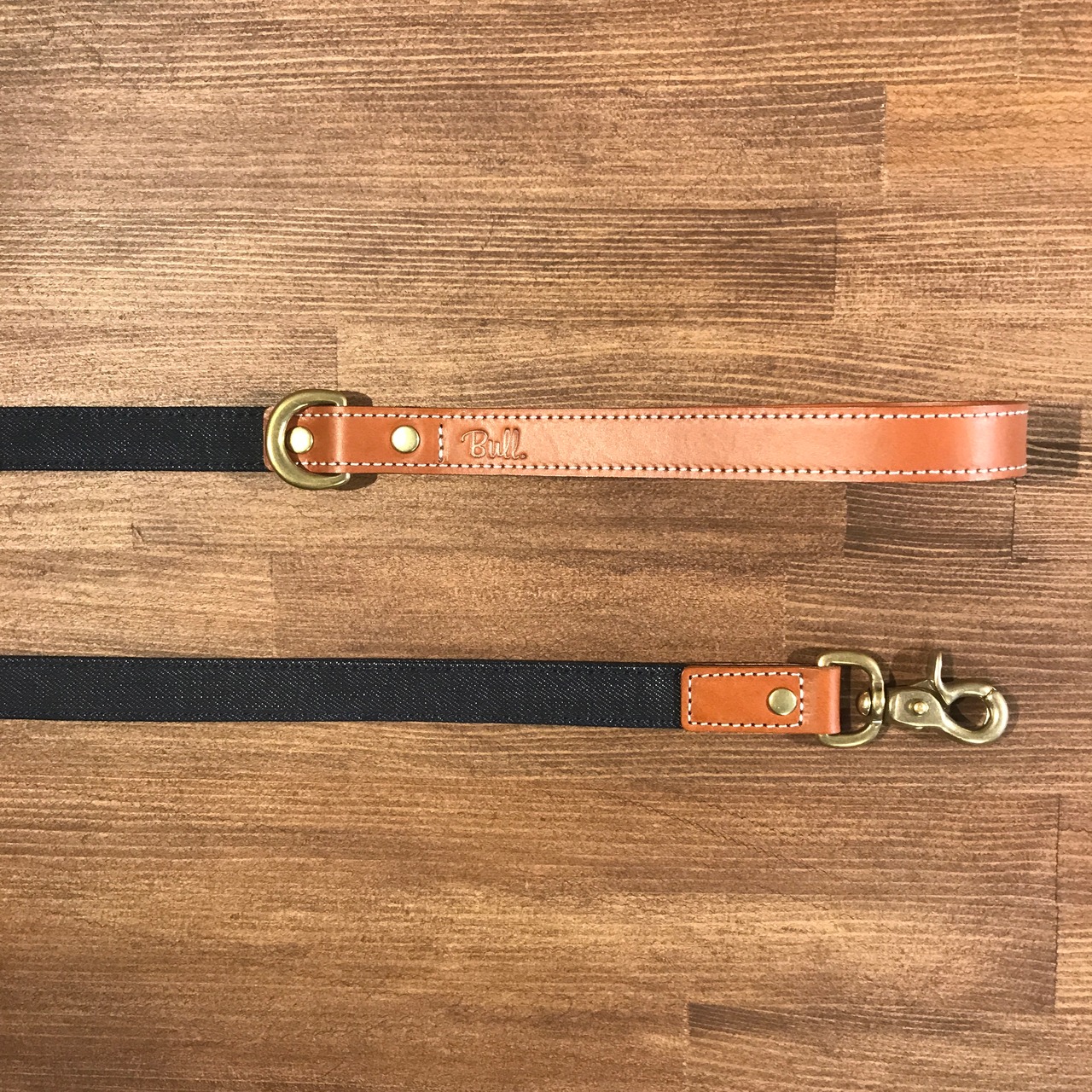 Bull. デニム × ブラウンレザー コンビ リーシュ（リード） - 2