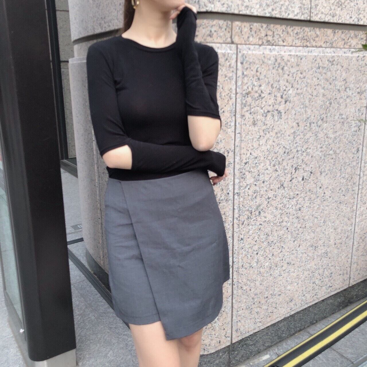 Asymmetry mini skirt /gray(予約商品4月下旬発送予定)