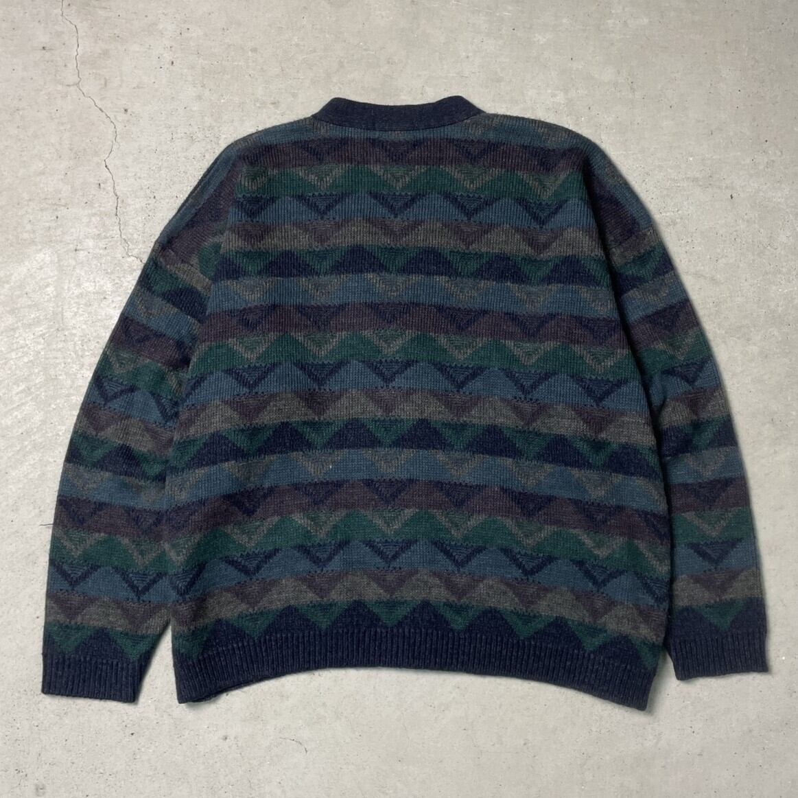 90年代 カナダ製 TIP TOP TAILORS アクリルニットカーディガン 総柄
