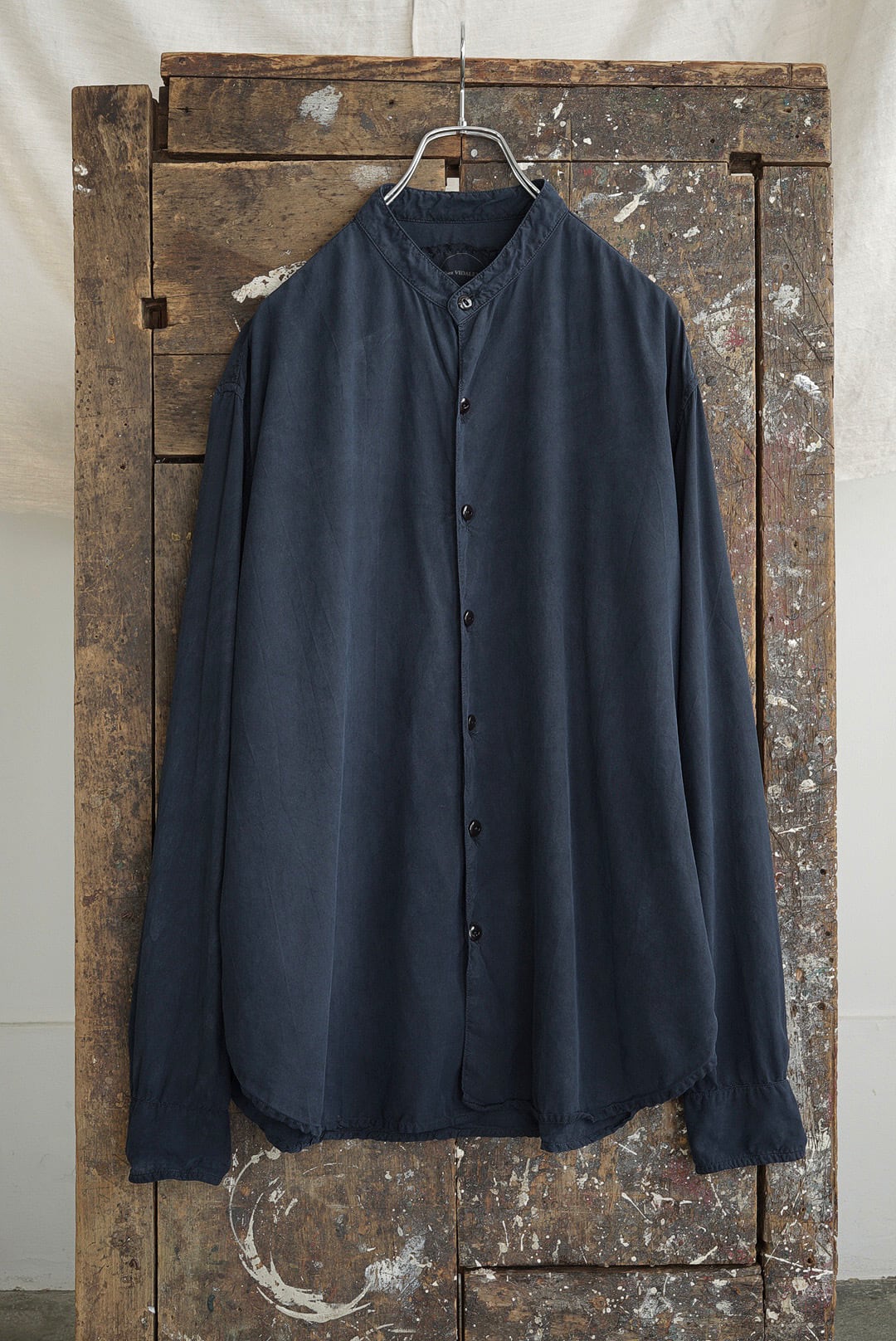 CHEZ VIDALENC - SILK SHIRT MILOU (BLACK & BLUE)