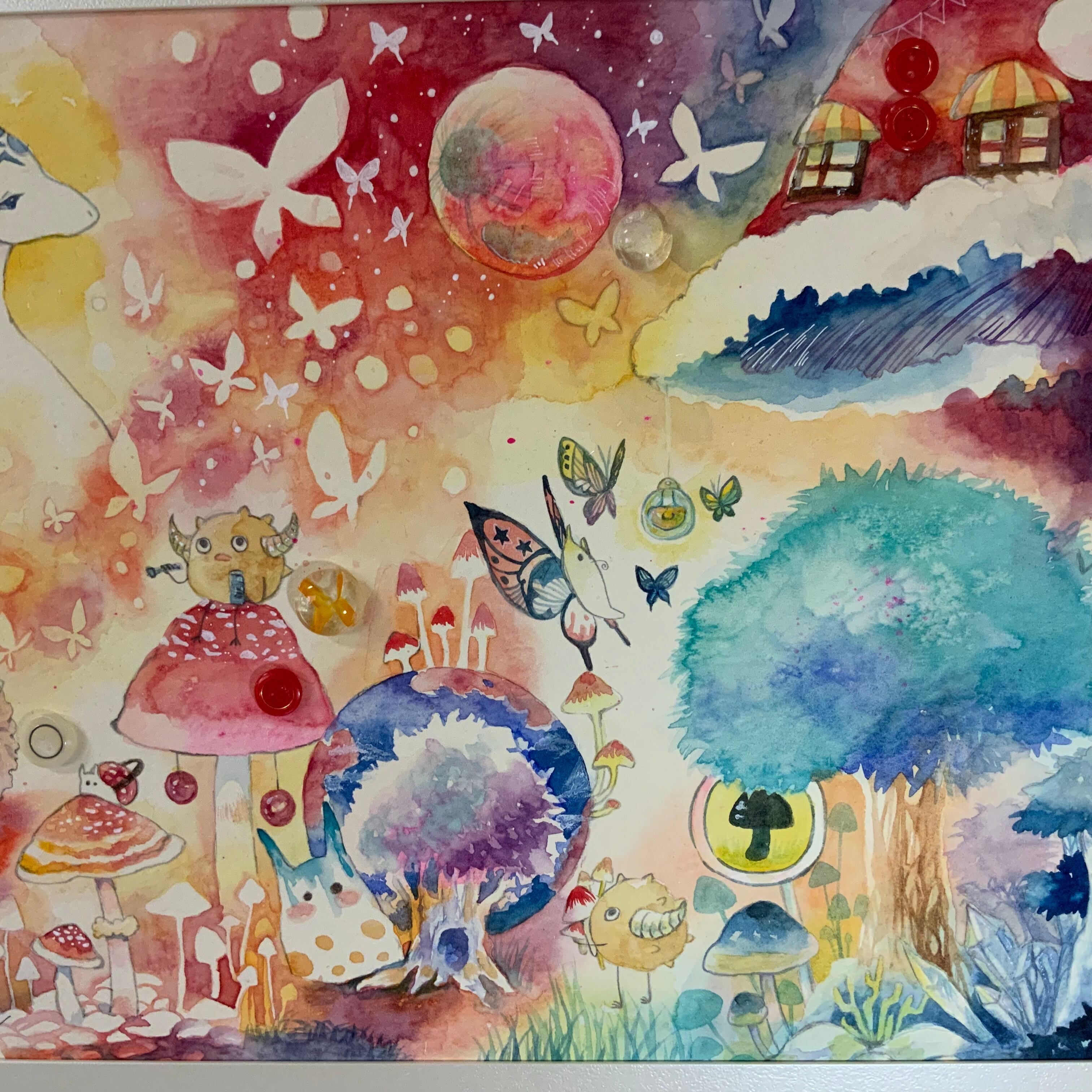 水彩画 ほわほわきのこ森 | Art shop 森羅万象