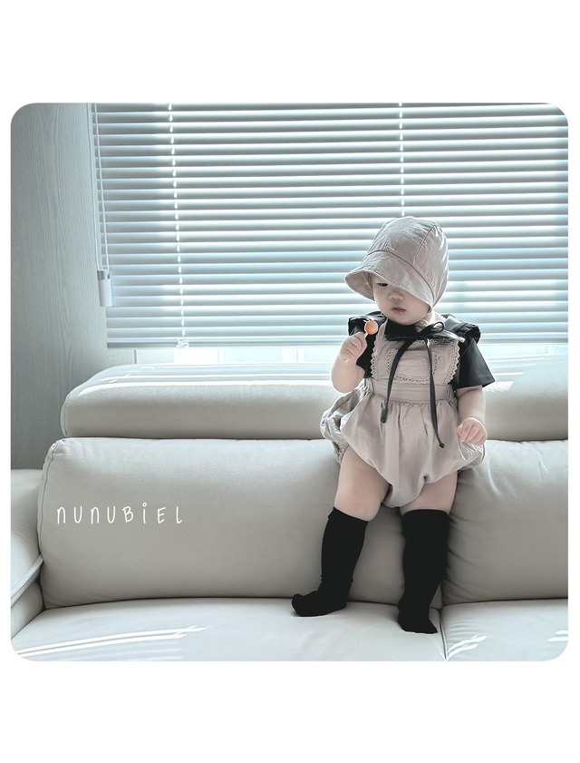 [nunubiel-baby] milga romper & bonnet SET
