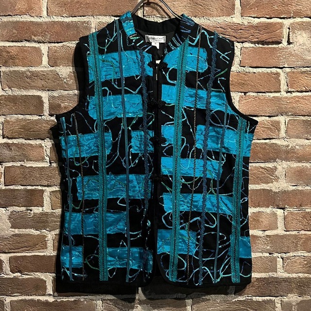 【Caka act3】Patchwork × Embroidery Design Vintage China Gimmick Vest