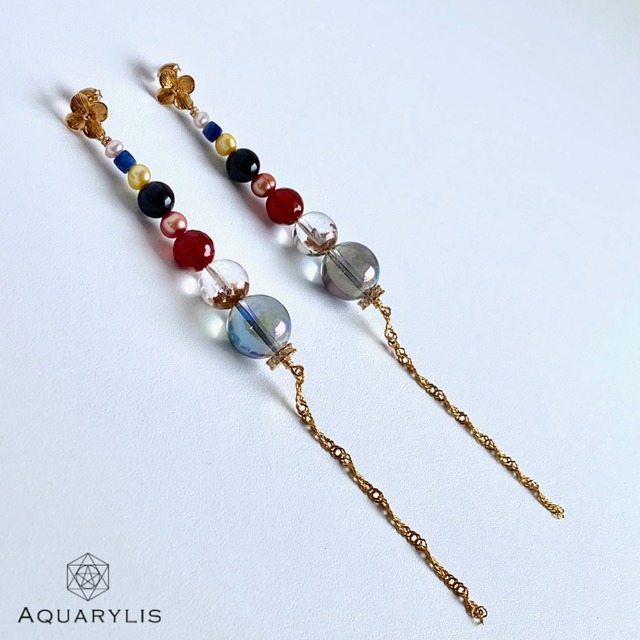 天体コレクション 天然石 惑星 ピアス 天体 星 アクセサリー ブランド おしゃれ パール ピアス アクアリリスonlinestore